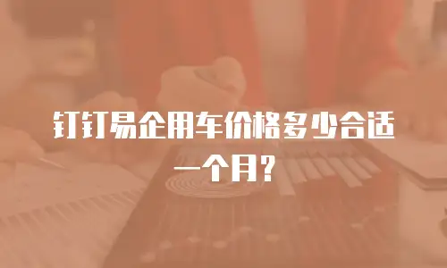 钉钉易企用车价格多少合适一个月？
