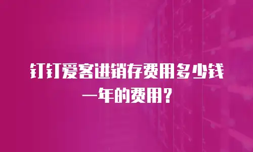 钉钉爱客进销存费用多少钱一年的费用？