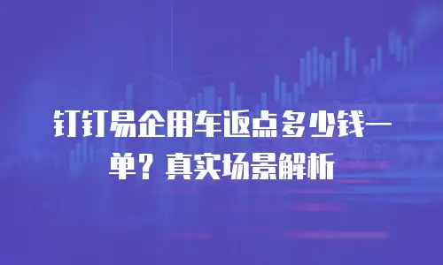 钉钉易企用车返点多少钱一单？真实场景解析