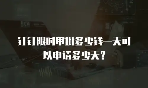 钉钉限时审批多少钱一天可以申请多少天？