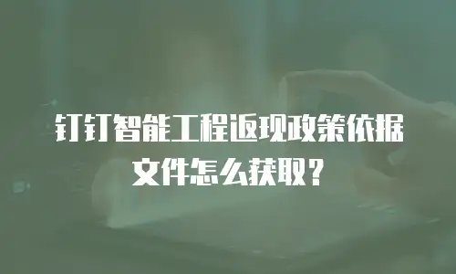钉钉智能工程返现政策依据文件怎么获取？