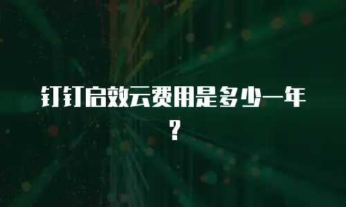 钉钉启效云费用是多少一年？