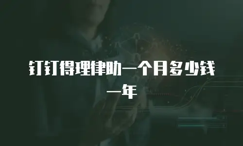 钉钉得理律助一个月多少钱一年