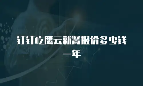 钉钉屹鹰云就餐报价多少钱一年