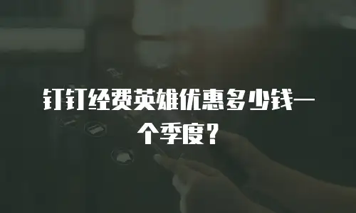 钉钉经费英雄优惠多少钱一个季度？