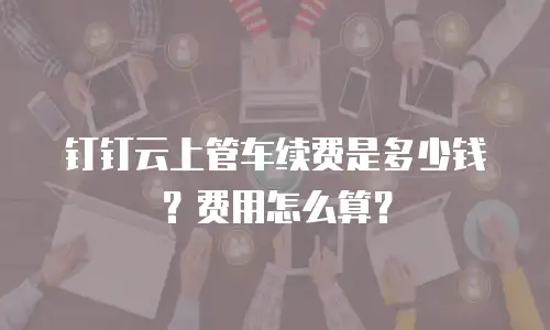 钉钉云上管车续费是多少钱？费用怎么算？