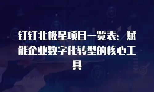 钉钉北极星项目一览表：赋能企业数字化转型的核心工具