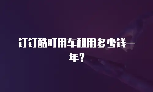 钉钉酷盯用车租用多少钱一年？