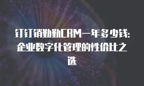 钉钉销勤勤CRM一年多少钱：企业数字化管理的性价比之选