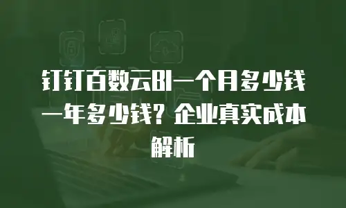 钉钉百数云BI一个月多少钱一年多少钱？企业真实成本解析