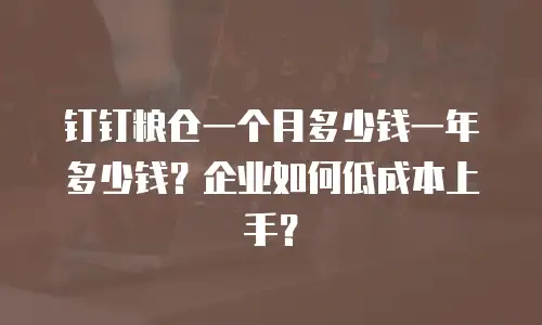 钉钉粮仓一个月多少钱一年多少钱？企业如何低成本上手？