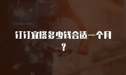 钉钉宜搭多少钱合适一个月？