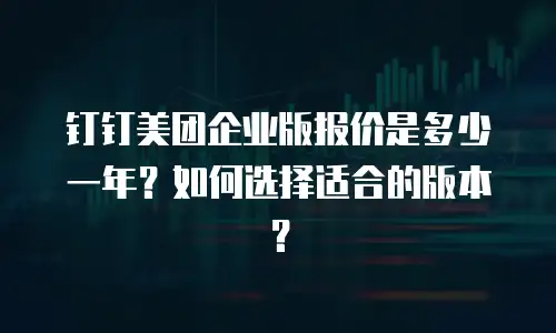 钉钉美团企业版报价是多少一年？如何选择适合的版本？