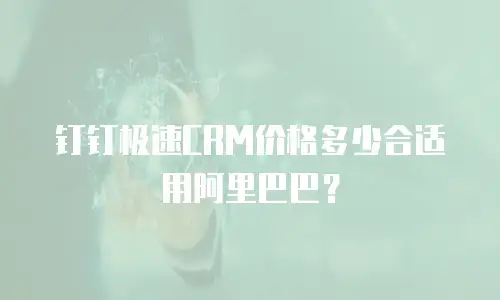 钉钉极速CRM价格多少合适用阿里巴巴？