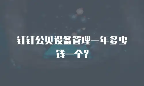 钉钉公贝设备管理一年多少钱一个？
