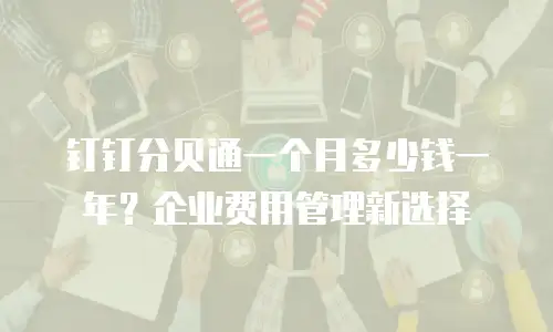 钉钉分贝通一个月多少钱一年？企业费用管理新选择