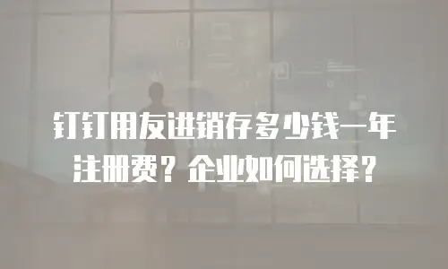 钉钉用友进销存多少钱一年注册费？企业如何选择？