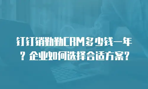 钉钉销勤勤CRM多少钱一年？企业如何选择合适方案？