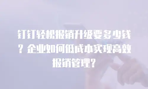 钉钉轻松报销升级要多少钱？企业如何低成本实现高效报销管理？