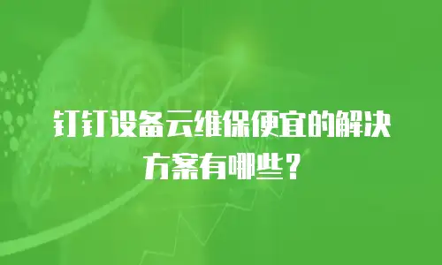 钉钉设备云维保便宜的解决方案有哪些？