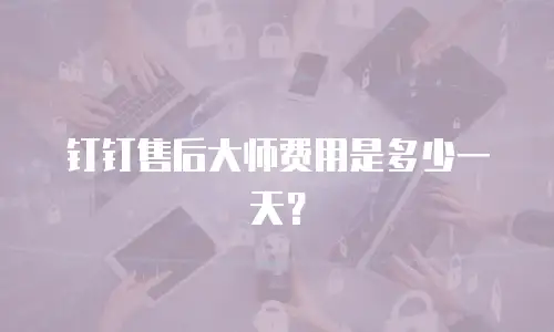 钉钉售后大师费用是多少一天？
