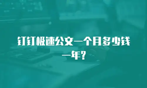 钉钉极速公文一个月多少钱一年？