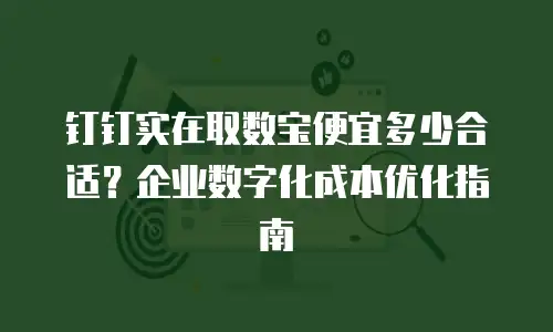 钉钉实在取数宝便宜多少合适？企业数字化成本优化指南