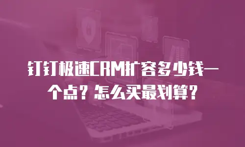 钉钉极速CRM扩容多少钱一个点？怎么买最划算？