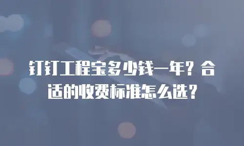 钉钉工程宝多少钱一年？合适的收费标准怎么选？