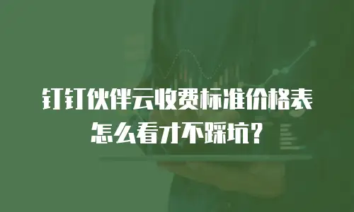 钉钉伙伴云收费标准价格表怎么看才不踩坑？
