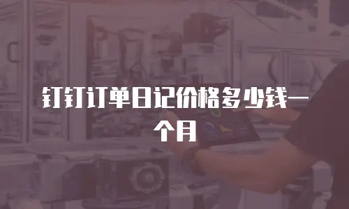 钉钉订单日记价格多少钱一个月