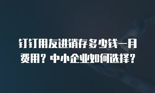 钉钉用友进销存多少钱一月费用？中小企业如何选择？