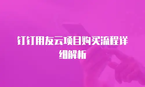 钉钉用友云项目购买流程详细解析