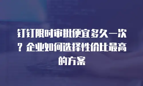 钉钉限时审批便宜多久一次？企业如何选择性价比最高的方案