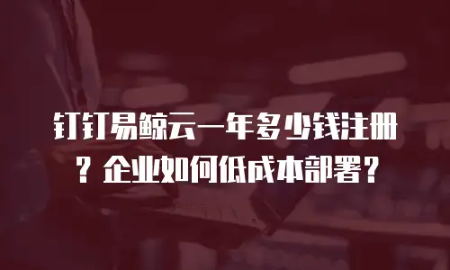 钉钉易鲸云一年多少钱注册？企业如何低成本部署？