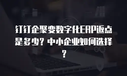 钉钉企聚变数字化ERP返点是多少？中小企业如何选择？