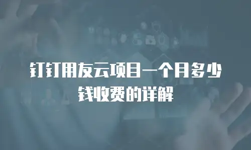 钉钉用友云项目一个月多少钱收费的详解