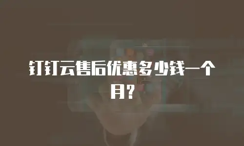 钉钉云售后优惠多少钱一个月？