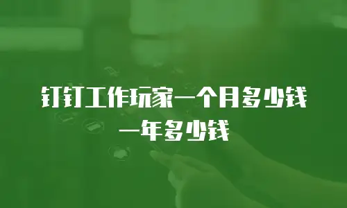 钉钉工作玩家一个月多少钱一年多少钱