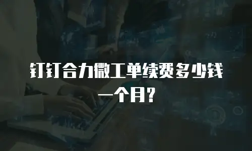 钉钉合力微工单续费多少钱一个月？