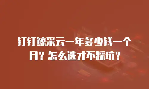 钉钉鲸采云一年多少钱一个月？怎么选才不踩坑？