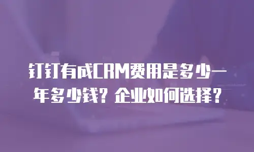 钉钉有成CRM费用是多少一年多少钱？企业如何选择？