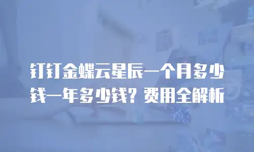 钉钉金蝶云星辰一个月多少钱一年多少钱？费用全解析