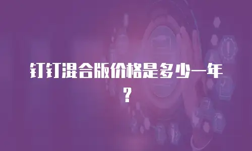 钉钉混合版价格是多少一年？