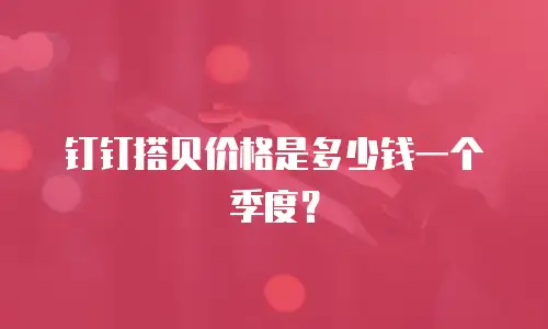 钉钉搭贝价格是多少钱一个季度？