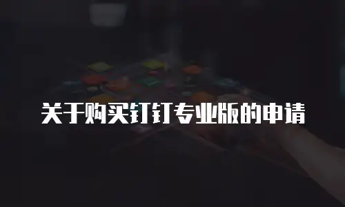 关于购买钉钉专业版的申请