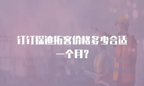 钉钉探迹拓客价格多少合适一个月？