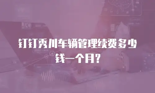 钉钉秀川车辆管理续费多少钱一个月？