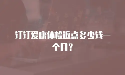 钉钉爱康体检返点多少钱一个月？