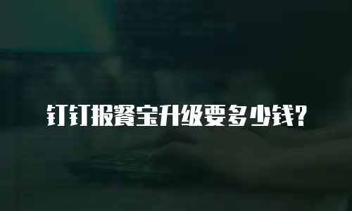钉钉报餐宝升级要多少钱？